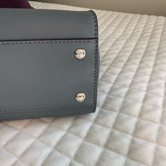 Fendi Gray/Blue Peekaboo Handbag with 2 Shoulder straps - Picture 9 of 12